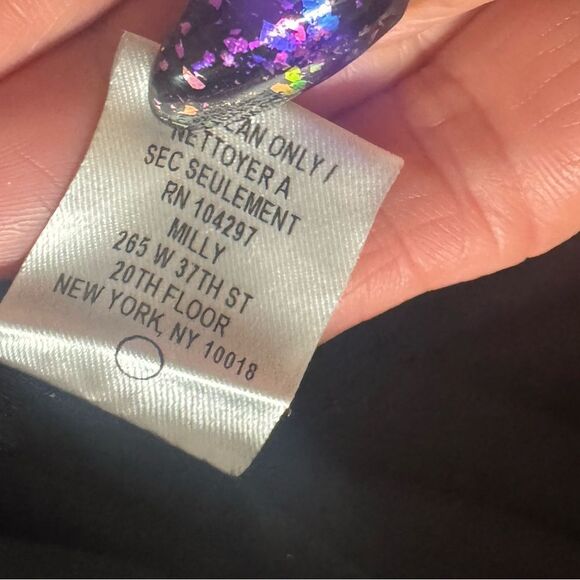 Women’s MILLY black 3/4 sleeve button down open lace up back size small - Picture 7 of 7